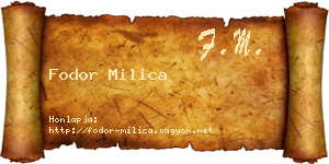 Fodor Milica névjegykártya